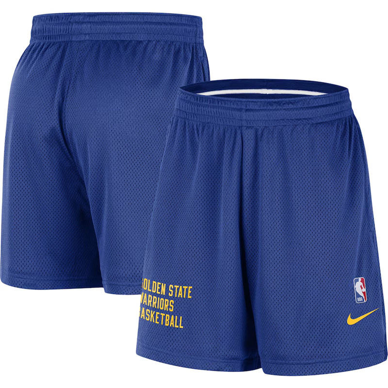 Men's Golden State Warriors Blue Warm Up Performance Practice Shorts(Run Small)